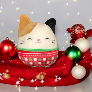 Cam the Cat in Christmas Sweater 4.5” Holiday Original Squishmallows Plush Toy